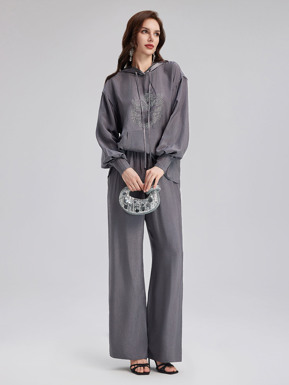 Rahat Asetat Düz Pantolon