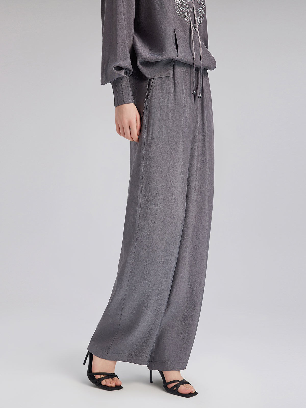 Rahat Asetat Düz Pantolon