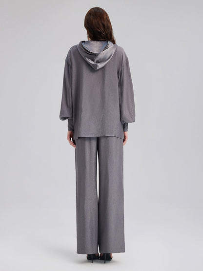 Rahat Asetat Düz Pantolon