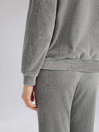 Şönil Fitilli Boncuklu Kapüşonlu Fermuarlı Ceket