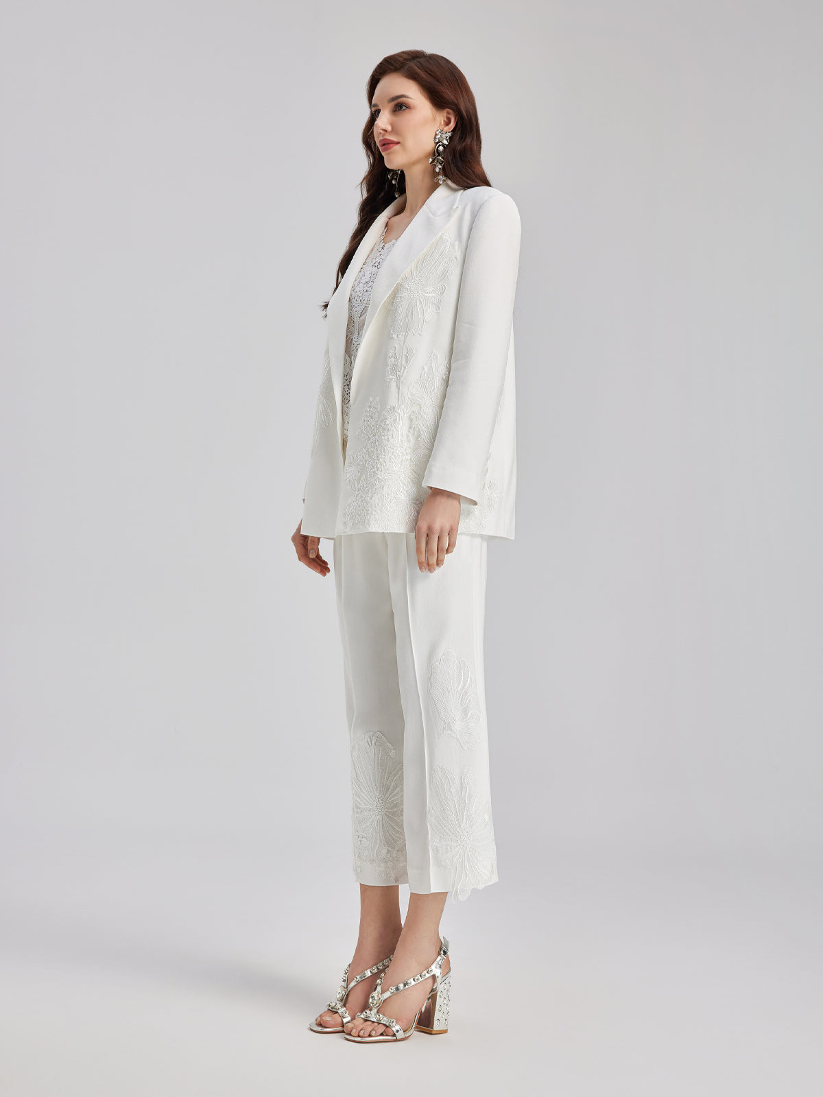 Lüks Şık Nakışlı Uzun Pantolon