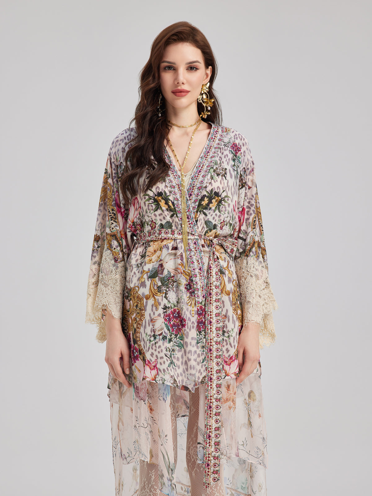 Fransız Romantik Şık Çiçekli Elbise