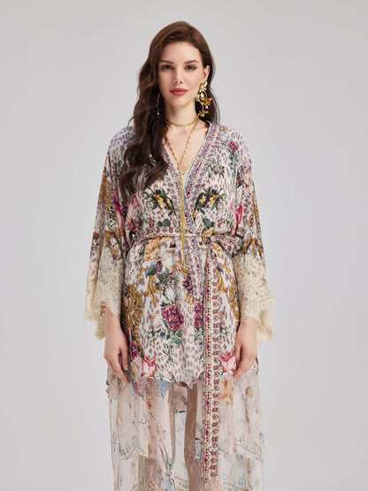 Fransız Romantik Şık Çiçekli Elbise