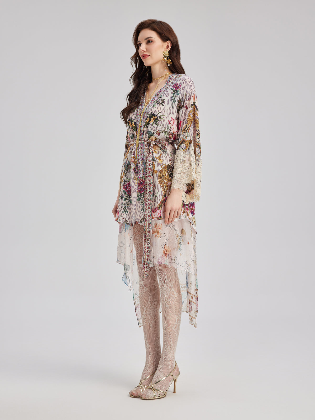 Fransız Romantik Şık Çiçekli Elbise