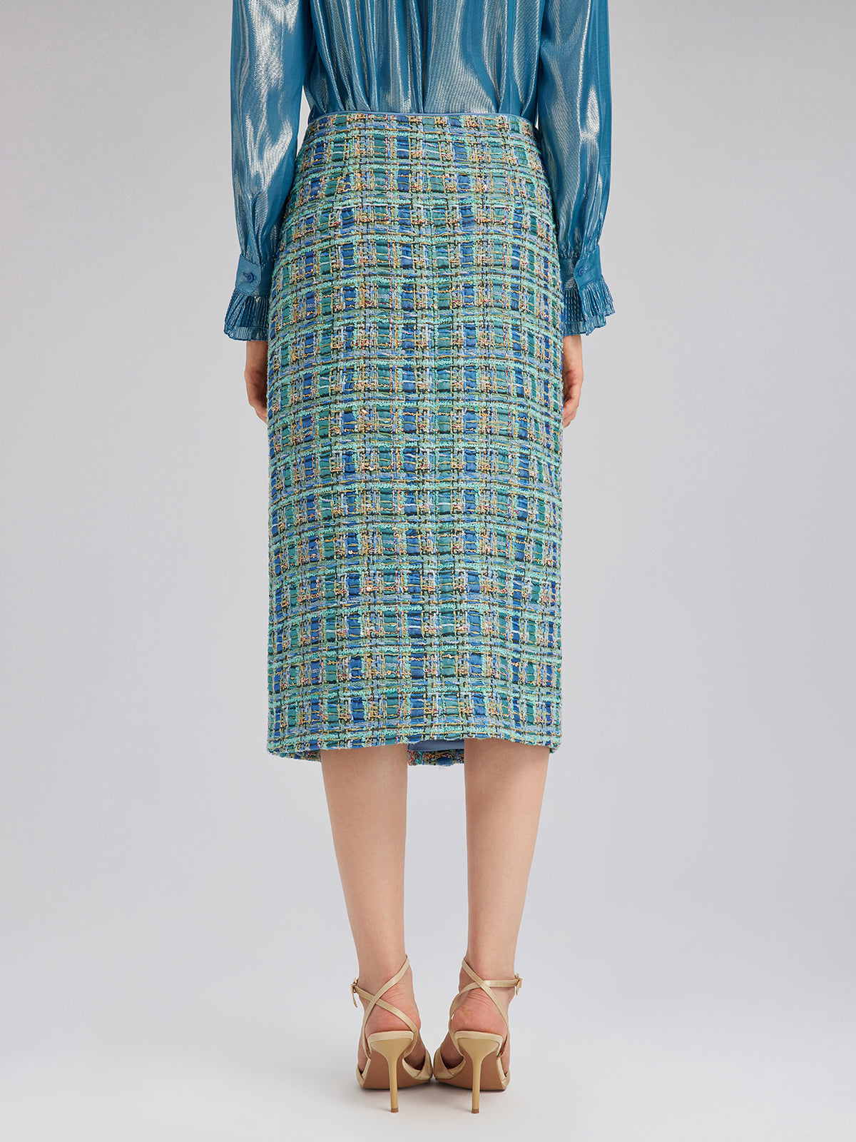 Çok Renkli Tüvit Örgü Kenarlı Etek