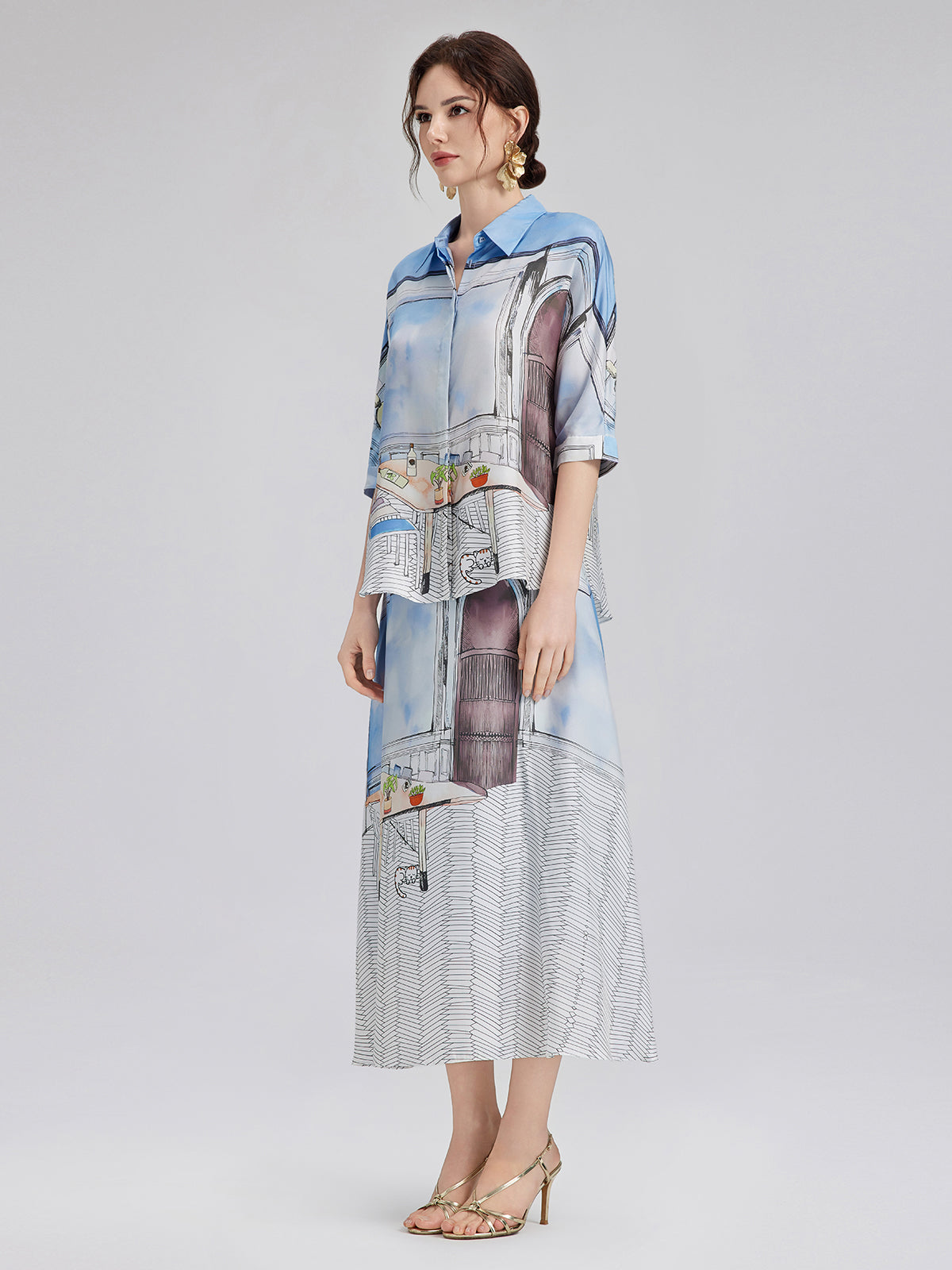 İpek Fitilli Desenli Etek (%100 İpek)