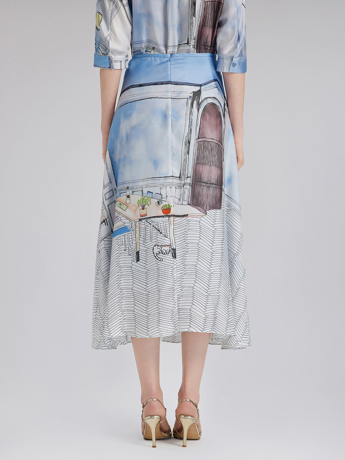 İpek Fitilli Desenli Etek (%100 İpek)