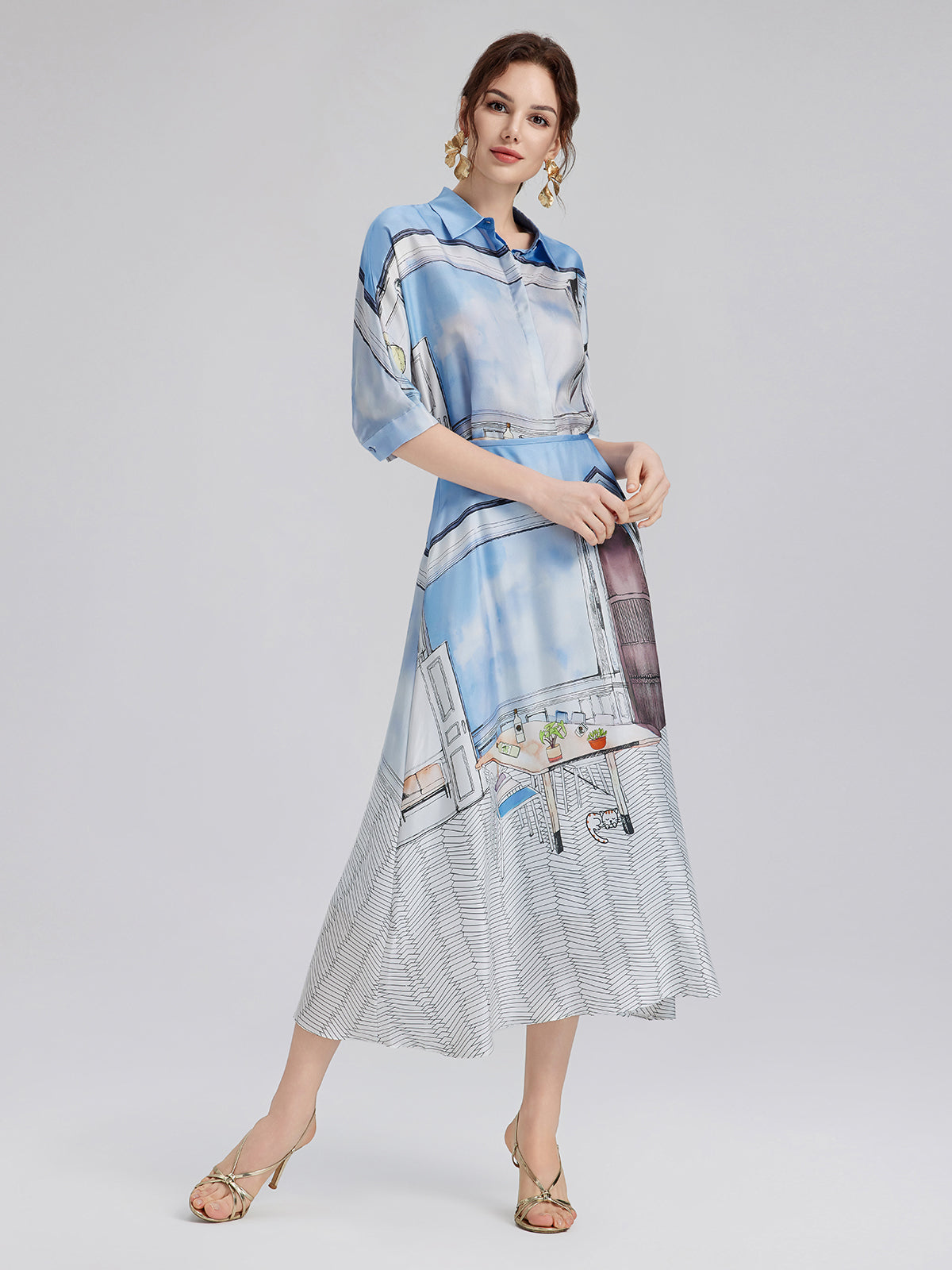 İpek Fitilli Desenli Etek (%100 İpek)