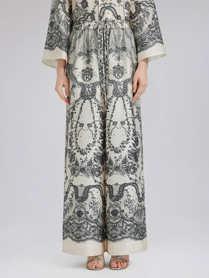 Siyah Kirpik Dantelli Rahat Pantolon