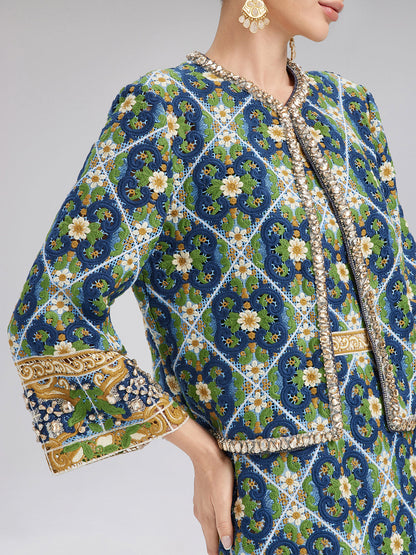 Taş Kenarlı Güpür Dantel Ceket