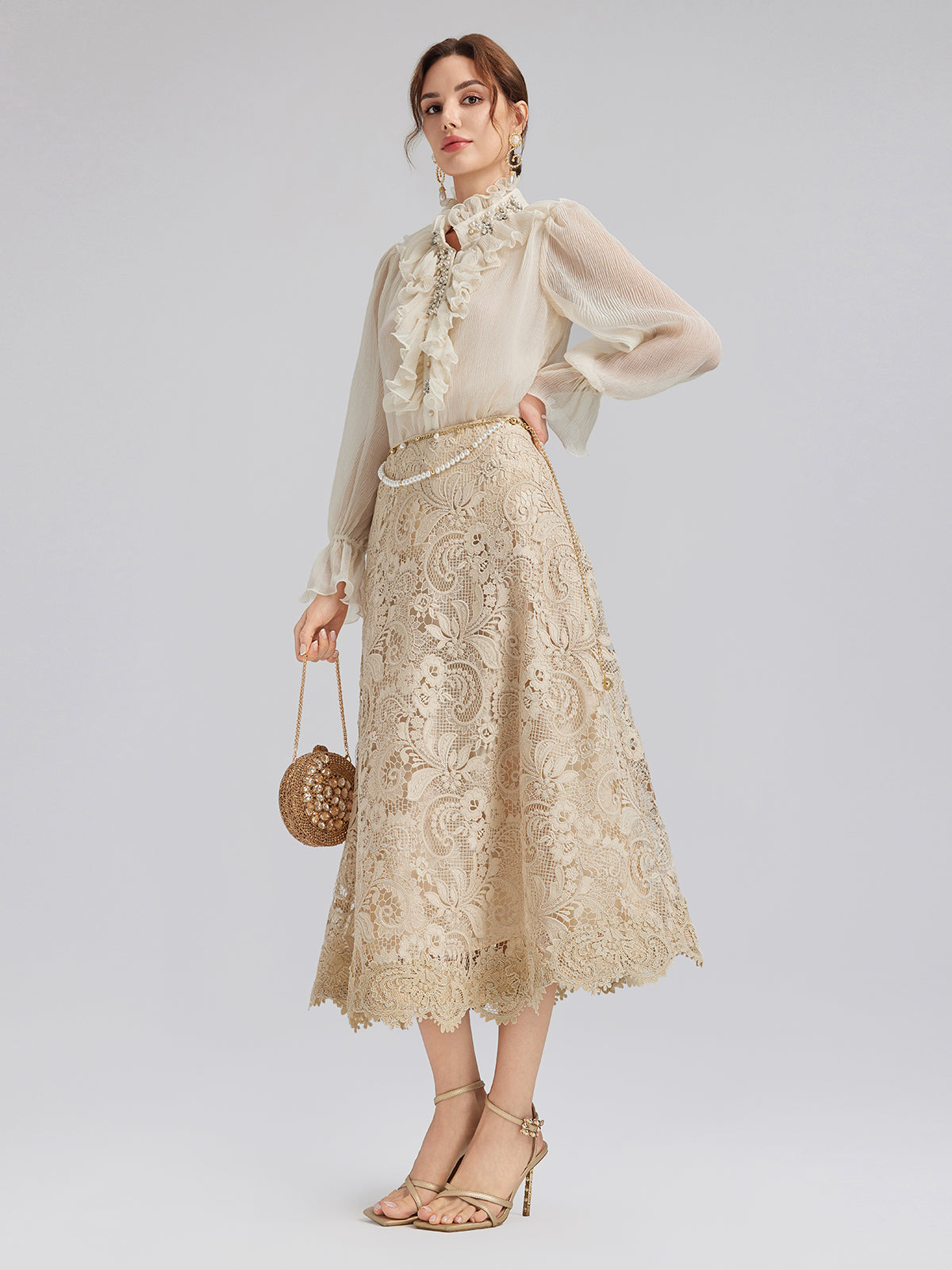 Barok Güpür Dantel Etek