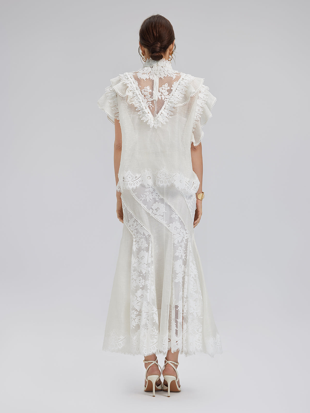 Dantel Parçalı İpek-Keten Balık Etek