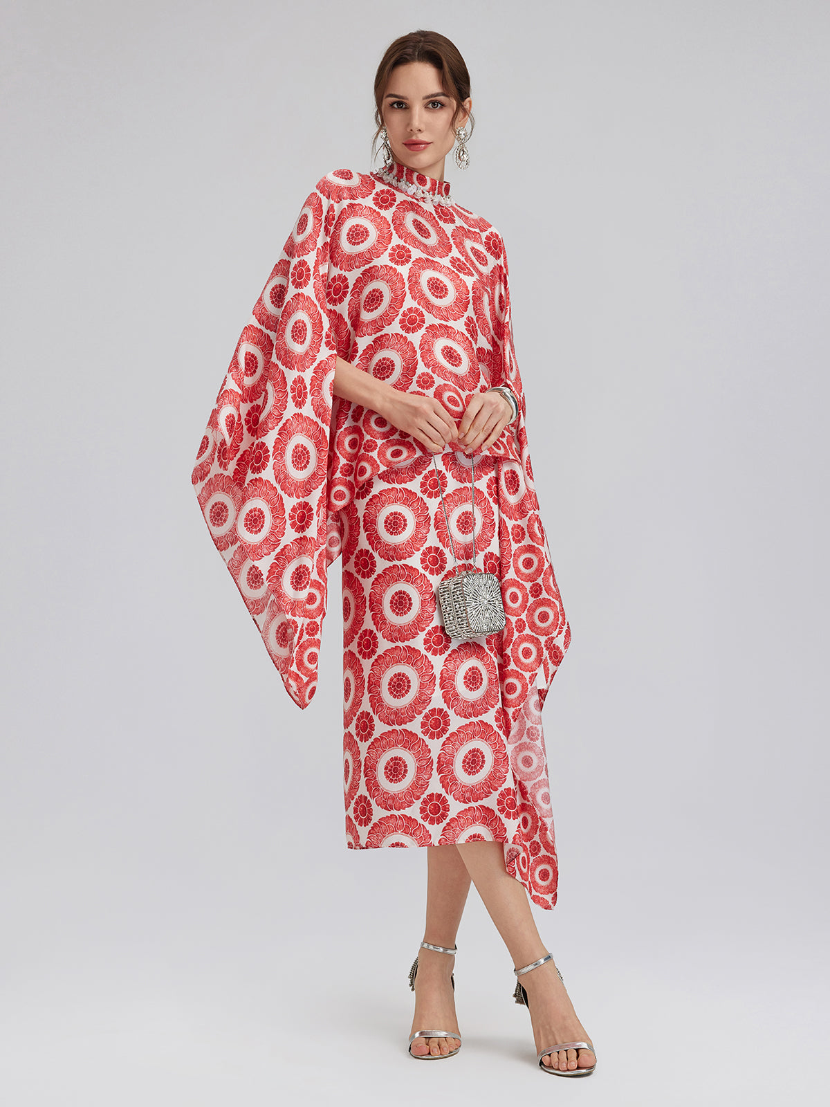 İpek Desenli Bağlamalı Etek