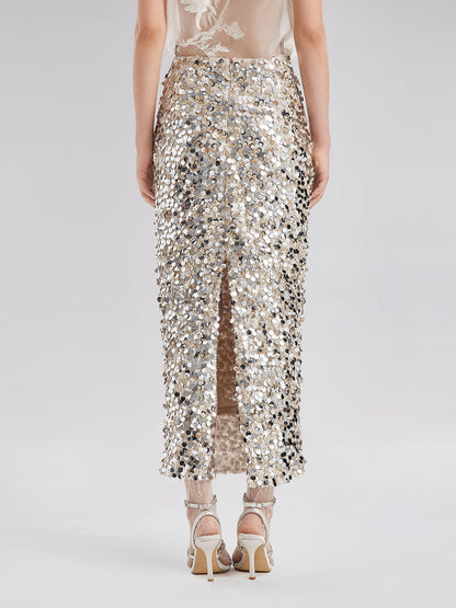 Pullu İşlemeli Esnek Etek