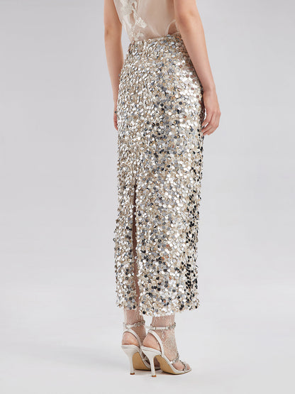 Pullu İşlemeli Esnek Etek