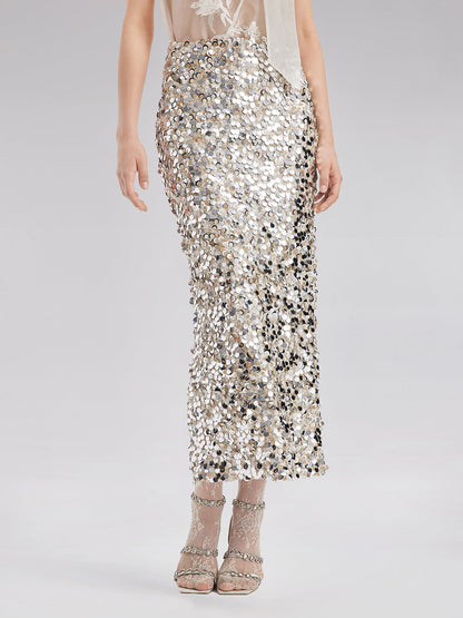 Pullu İşlemeli Esnek Etek