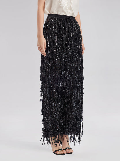 Pullu Püsküllü Beli Lastikli Pantolon