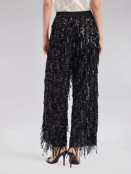 Pullu Püsküllü Beli Lastikli Pantolon