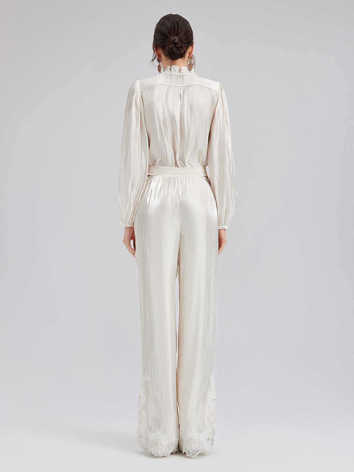 Romantik Ada Temalı Boncuklu Bol Pantolon