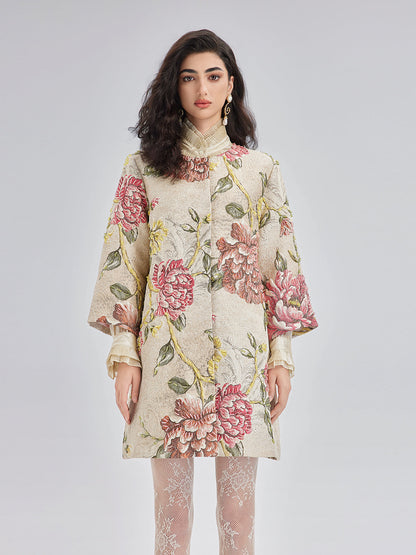 El İşlemesi Boncuklu Çiçekli Ceket