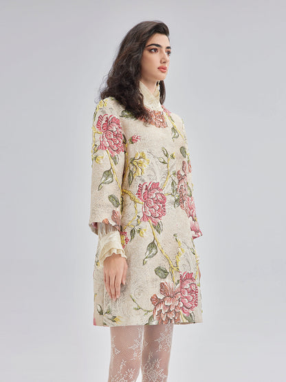 El İşlemesi Boncuklu Çiçekli Ceket