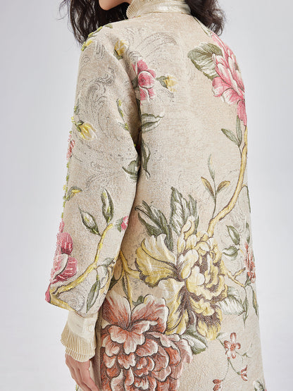 El İşlemesi Boncuklu Çiçekli Ceket
