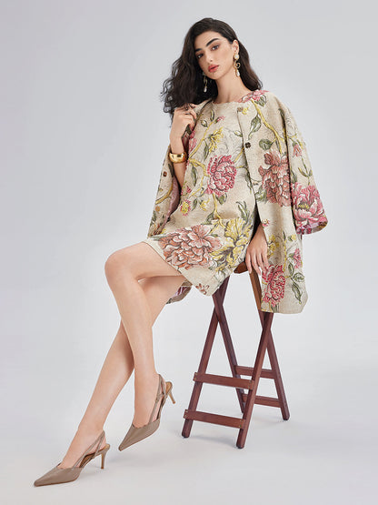 El İşlemesi Boncuklu Çiçekli Ceket