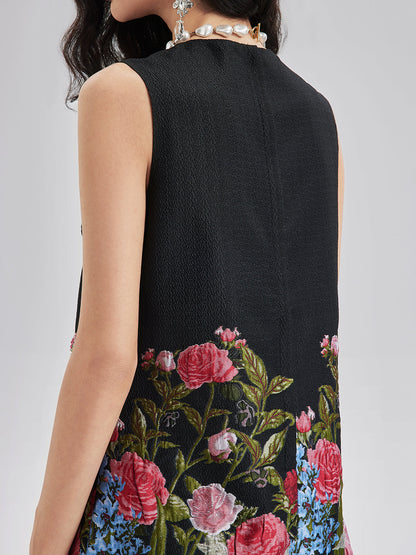 Sınırlı Üretim El Yapımı 3 Boyutlu Boncuklu Çiçekli Elbise