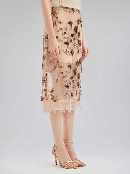 Lüks Nakışlı Pullu Etek