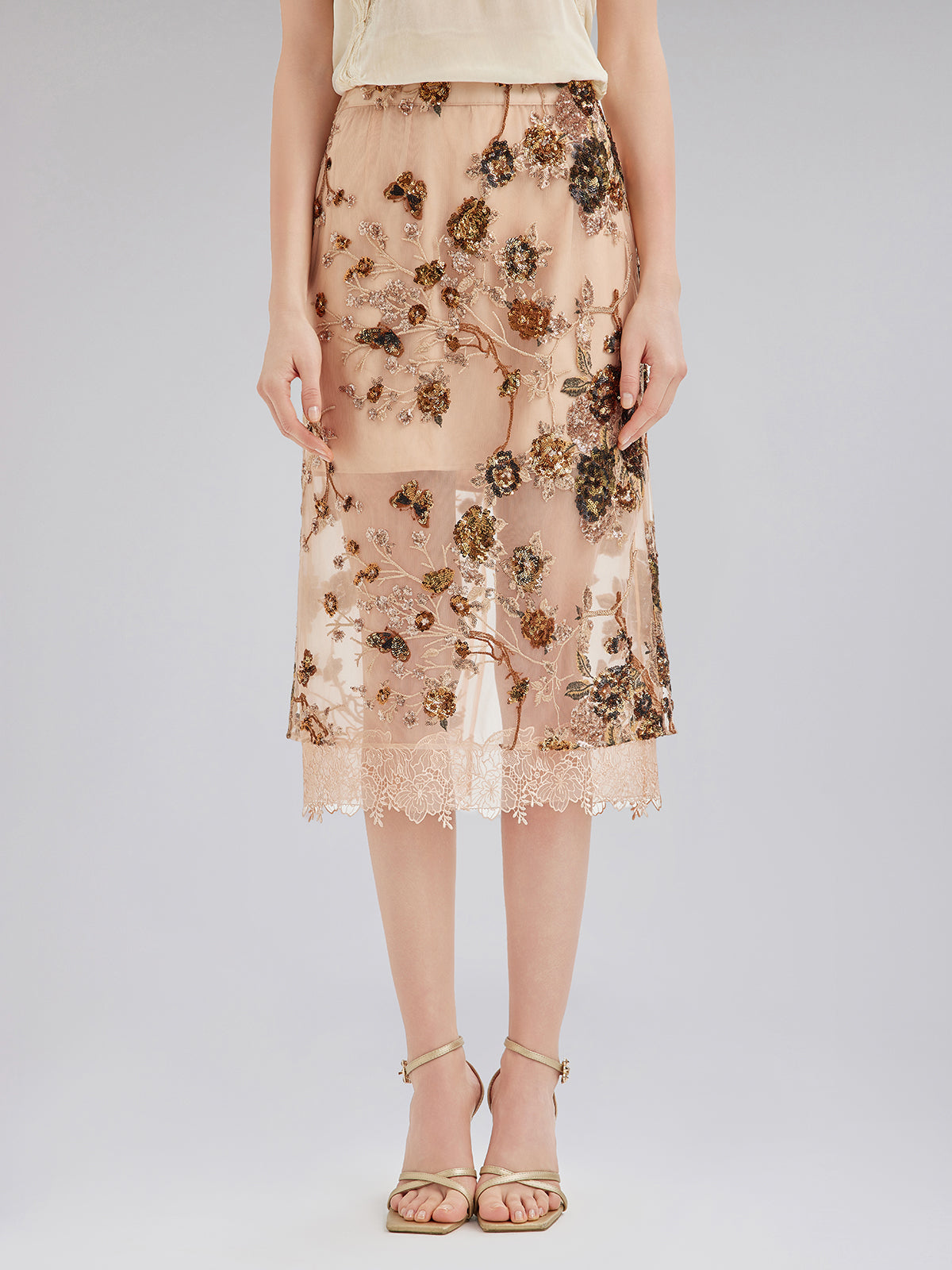 Lüks Nakışlı Pullu Etek