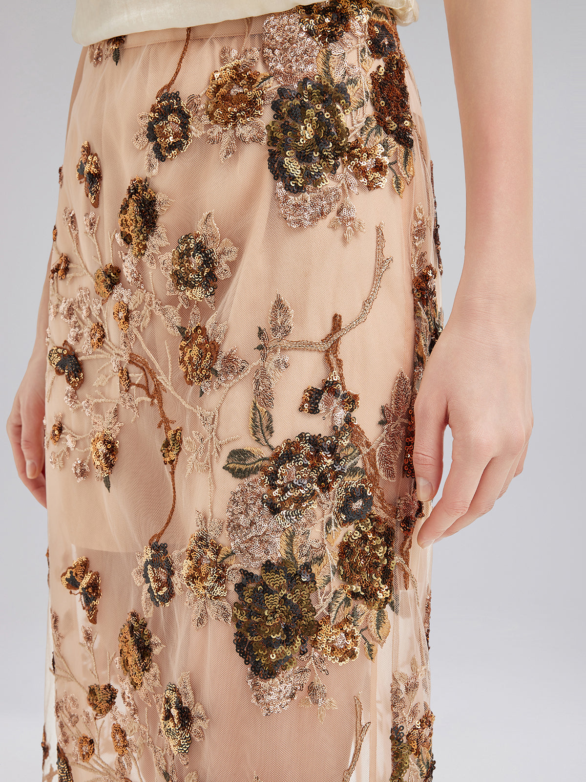 Lüks Nakışlı Pullu Etek