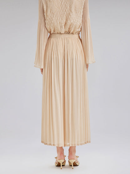 Lüks Pileli Şık Rahat Lastikli Pantolon