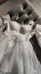 Elegant White Fairy Off Shoulder Princess Push Mesh Party Dress