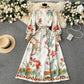 Spring Dress,Floral Long Sleeve Elegant Boho Maxi Wedding Guest Party Dress