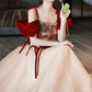 VELVET PATCHWORK STRAP BOW MESH WOMEN FAIRY DRESS