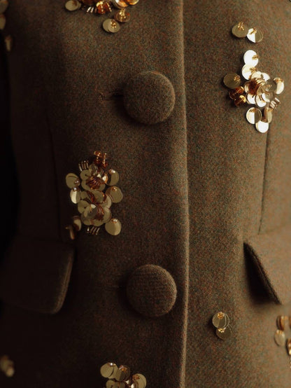 Altın Zeytin İşlemeli Takım