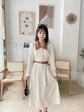 Polo Neck Button Slim Long Sleeve Dress With Belt