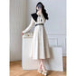 Polo Neck Button Slim Long Sleeve Dress With Belt