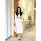 Polo Neck Button Slim Long Sleeve Dress With Belt