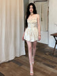 High Quality Fairy Vintage Satin Mini Dress