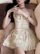 High Quality Fairy Vintage Satin Mini Dress