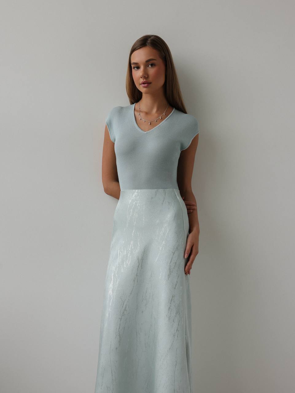 Mermer Desenli Saten Etek