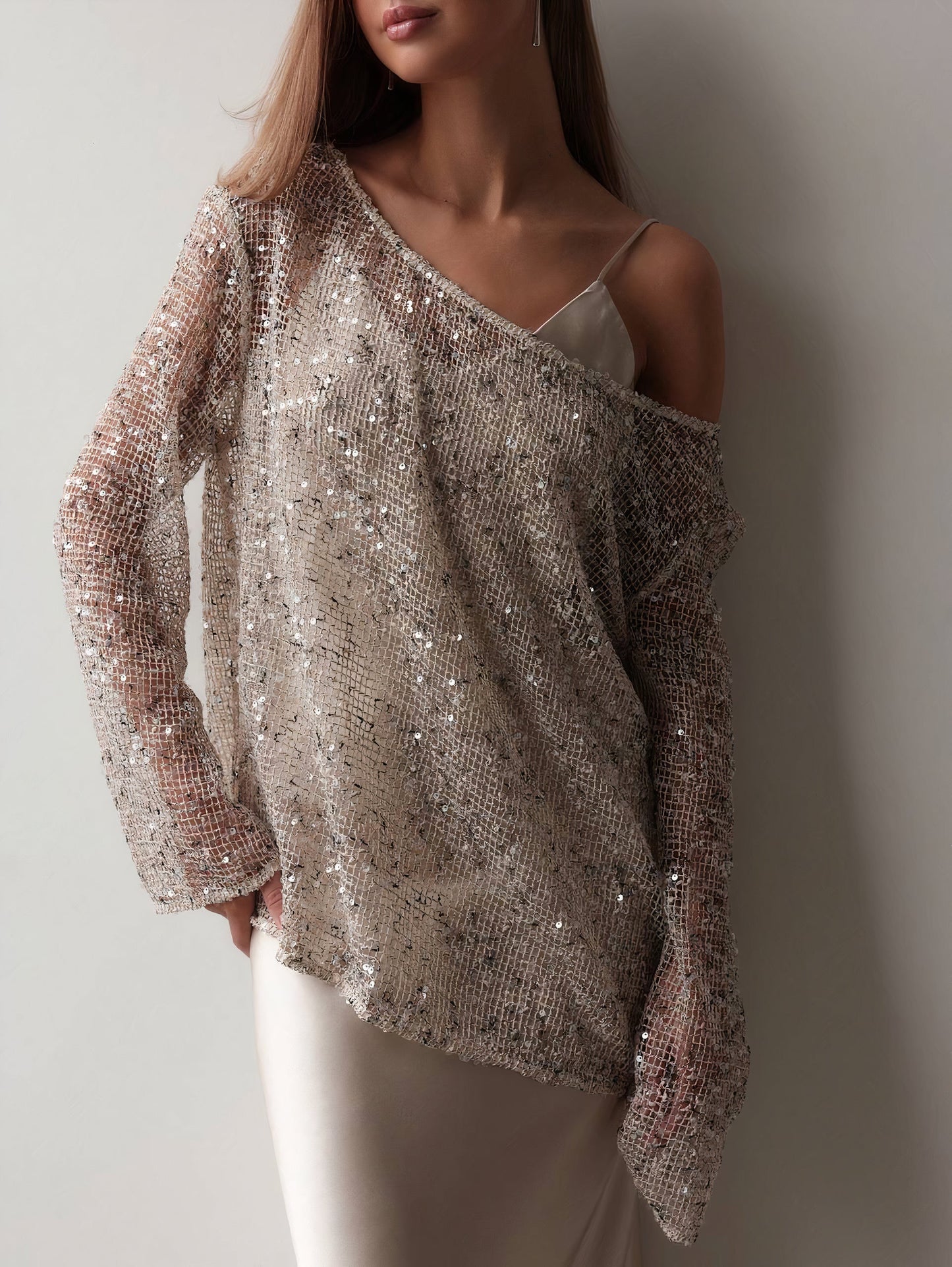 Shimmering Elegance Payetli Bluz