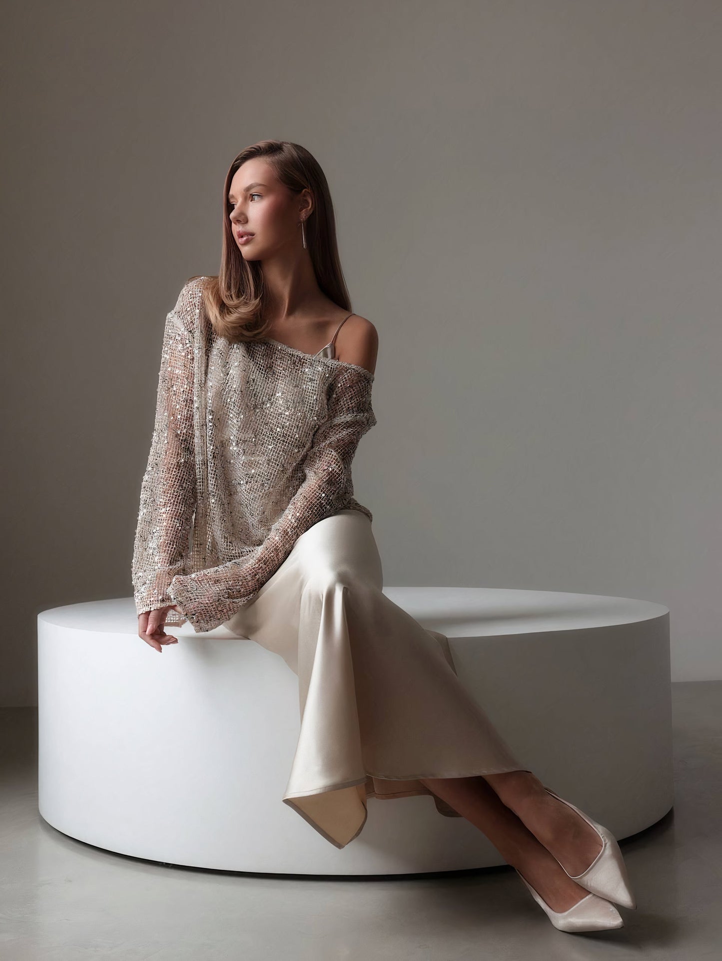 Shimmering Elegance Payetli Bluz