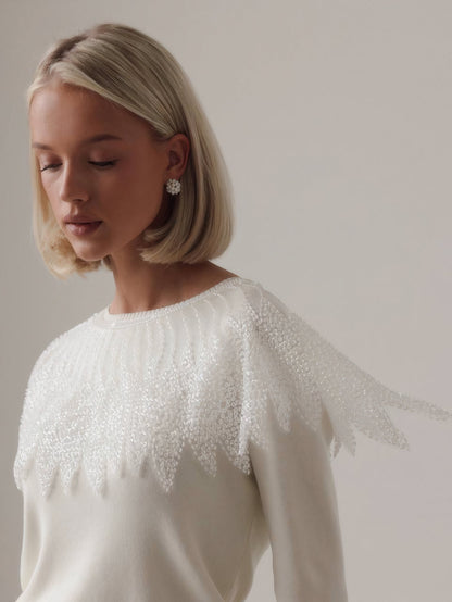 Sparkling Elegance İşlemeli Kazak