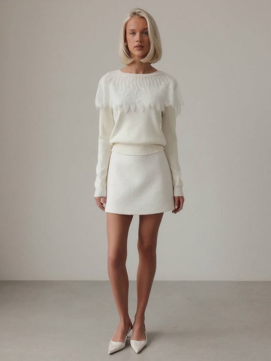 Şık Minimal Dokulu Mini Etek