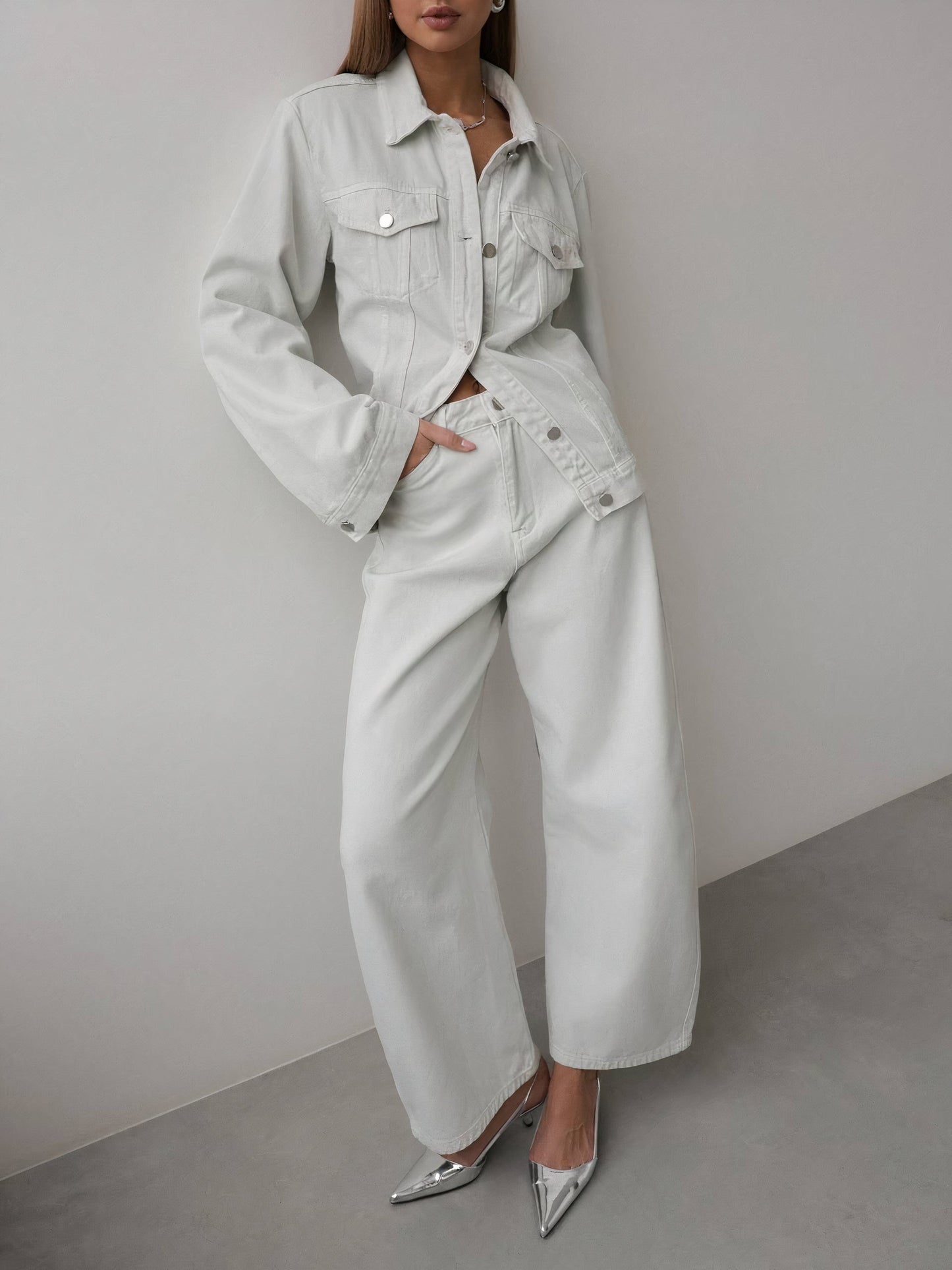 Kar Beyazı Palazzo Pantolon