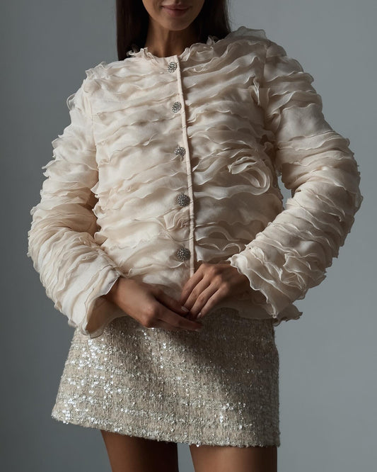 Zarif Büzgülü Ceket