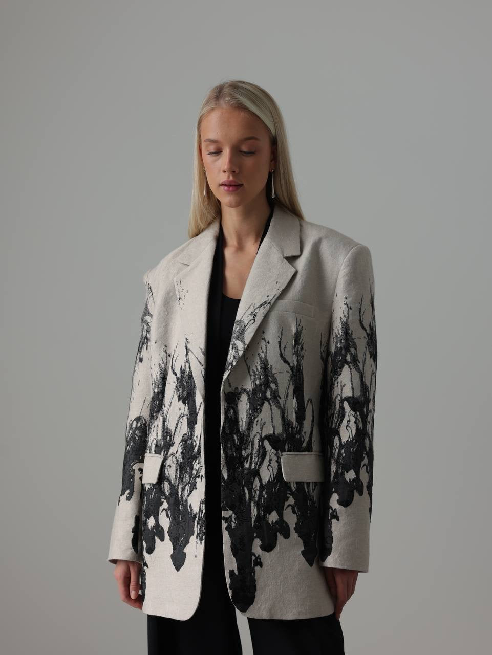 Şık Yüksek Bel İspanyol Paça Siyah Pantolon