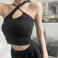 Crop Tops Women Halter Cross Straps Tops